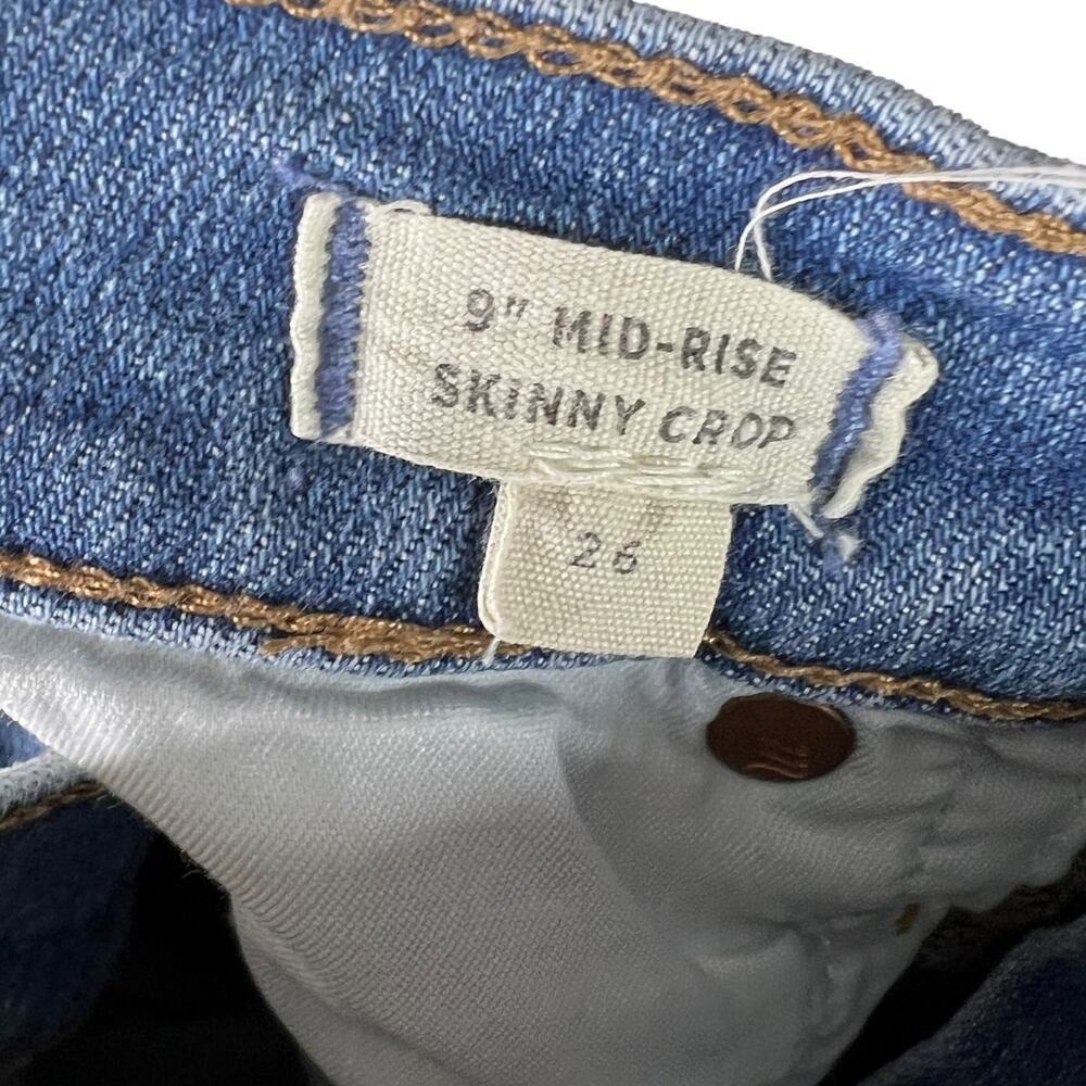 Madewell 9" Mid Rise Skinny Jeans Crop Button Fly Light Wash Womens 26 - Picture 4 of 6